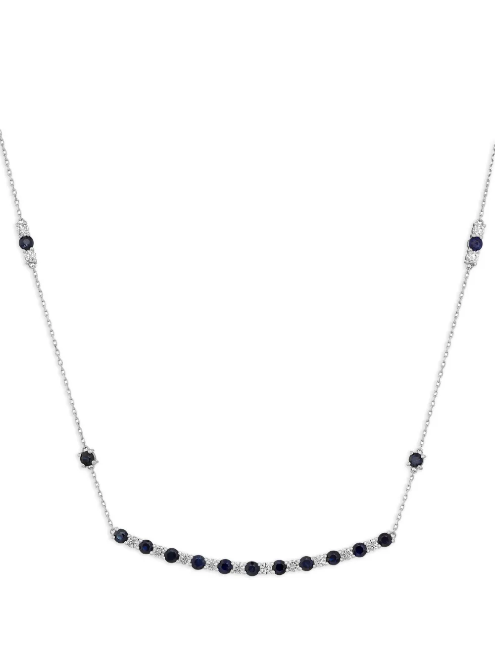 ROSEKEY 18K white gold sapphire diamond necklace - Silber