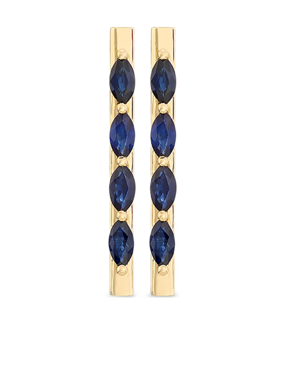 ROSEKEY 18K rose gold Whistle sapphire bar earrings - Oro