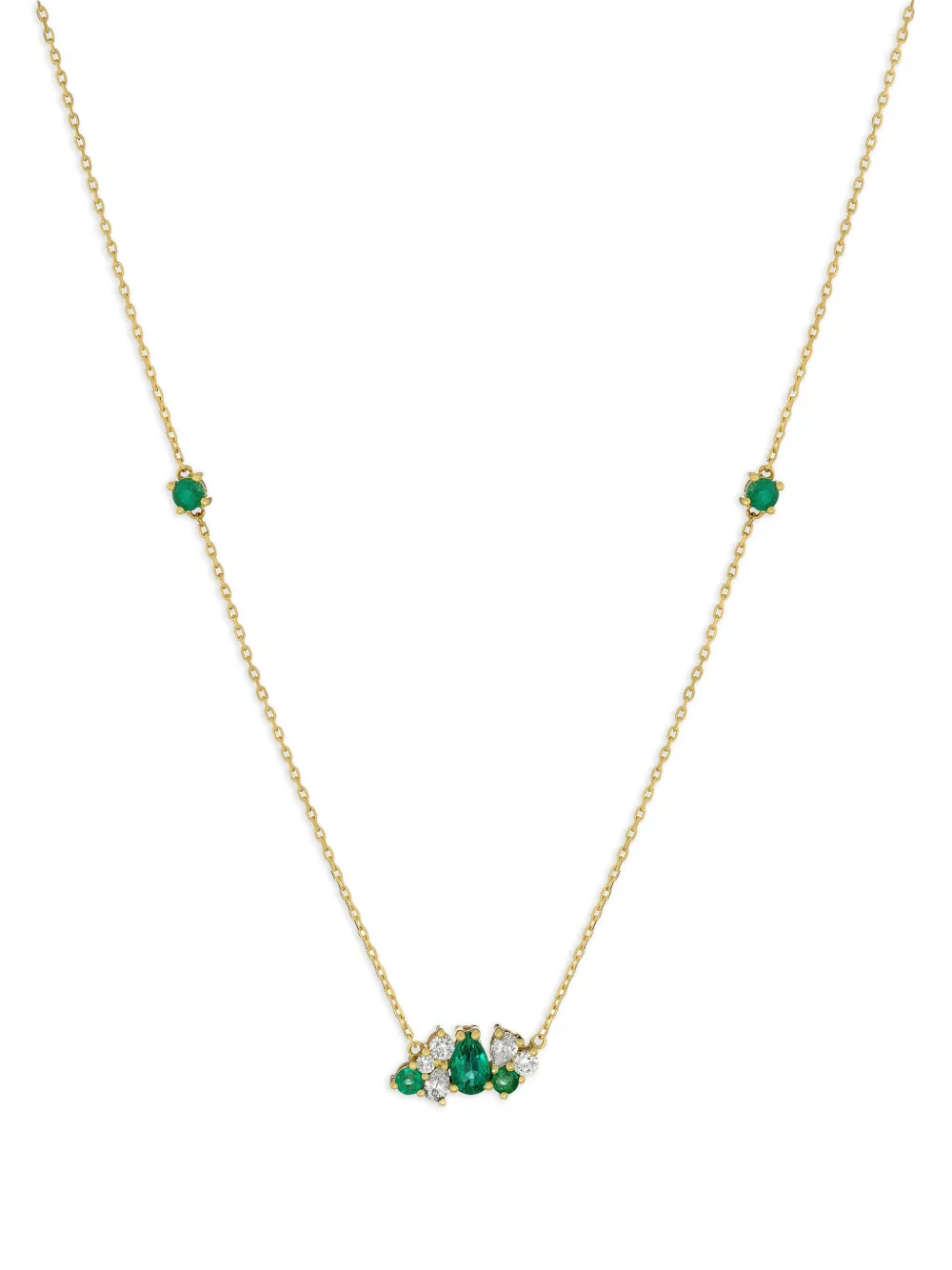 ROSEKEY 18K yellow gold emerald and diamond necklace - Oro