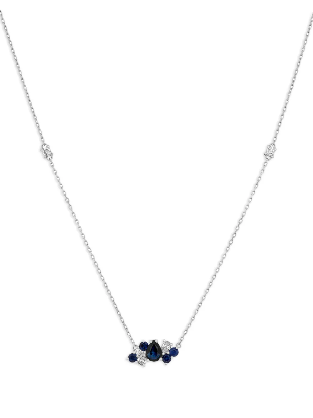 ROSEKEY 18K white gold sapphire and diamond necklace - Argento