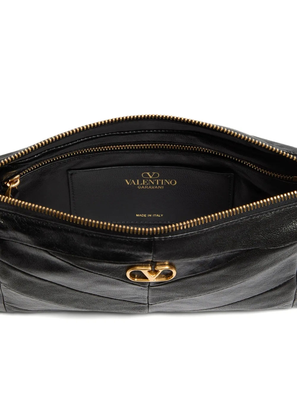 Valentino Panthea Chevron Cross Body Bag In Black
