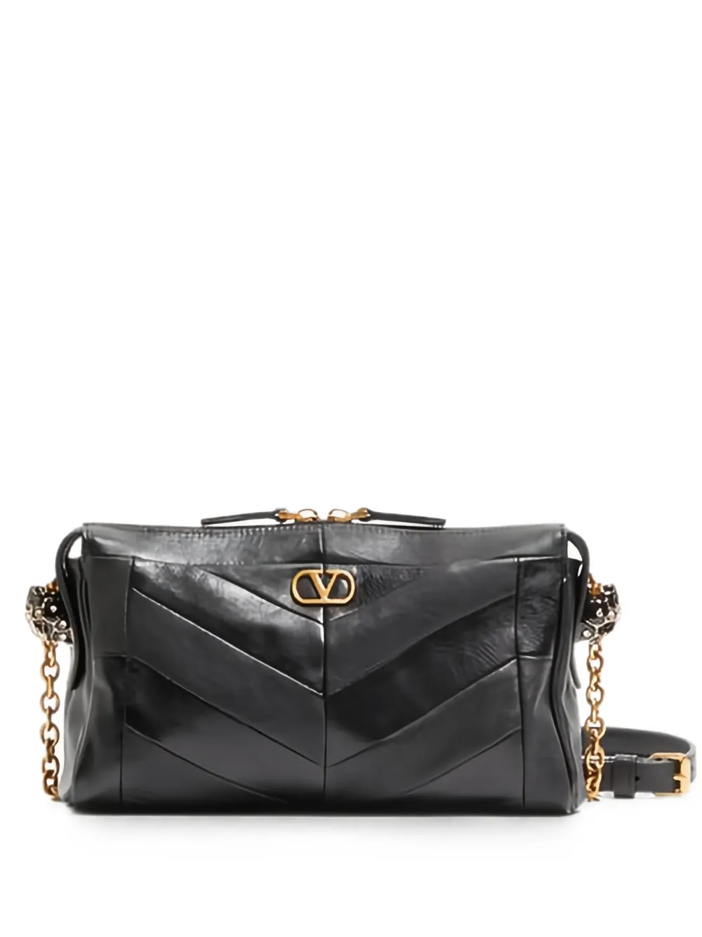 Valentino Garavani Panthea chevron cross body bag - Black