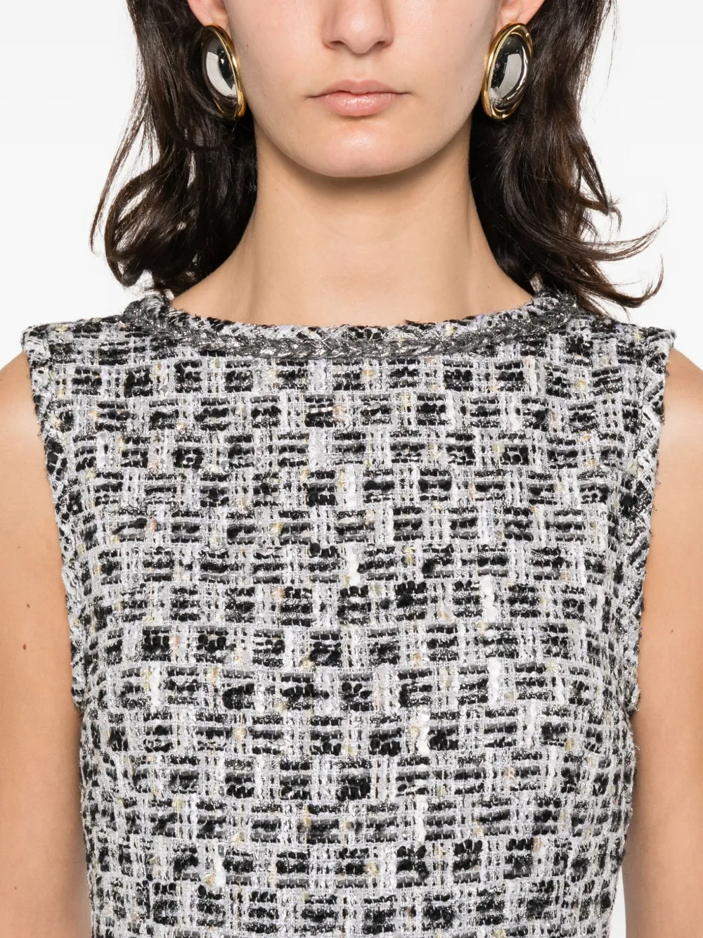 LIBEROWE Tweed mini-jurk Zwart