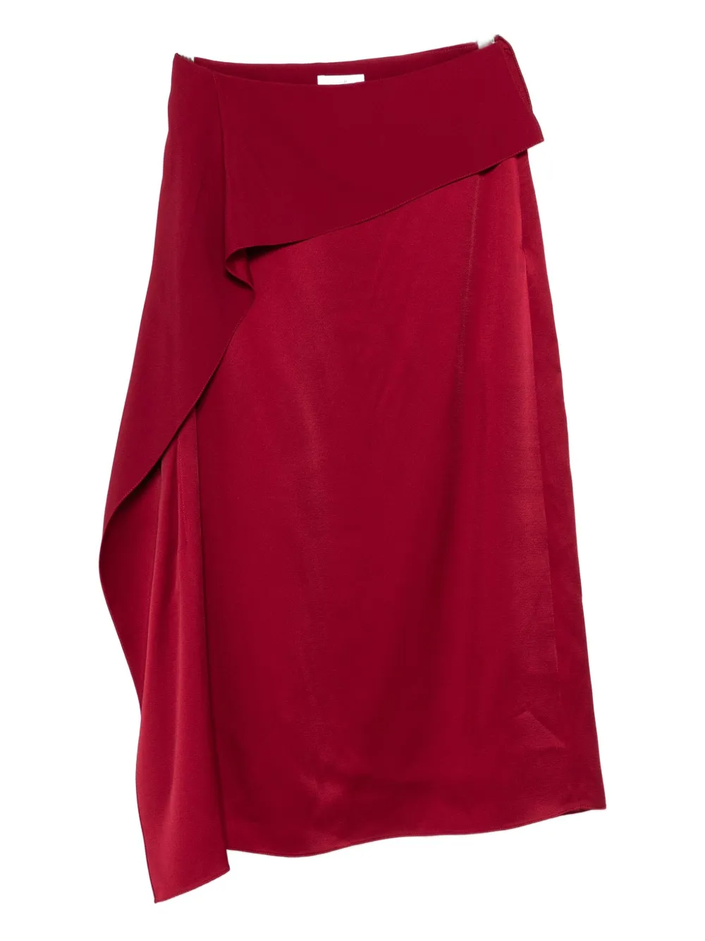 Erdem Draped Midi Skirt In Red