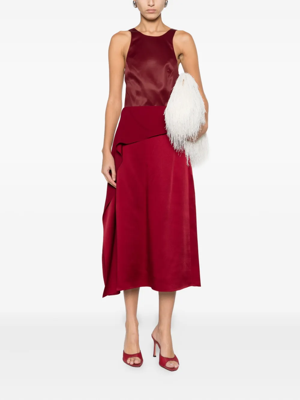 ERDEM draped midi skirt - Rood