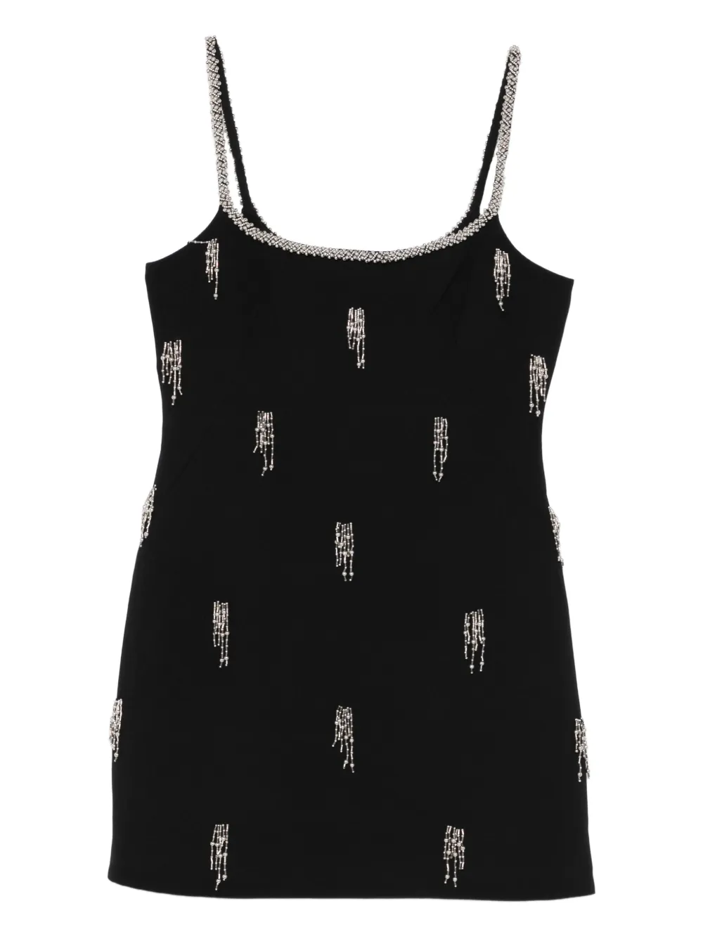 Simkhai Amy Embellished Crepe Mini Dress In Black