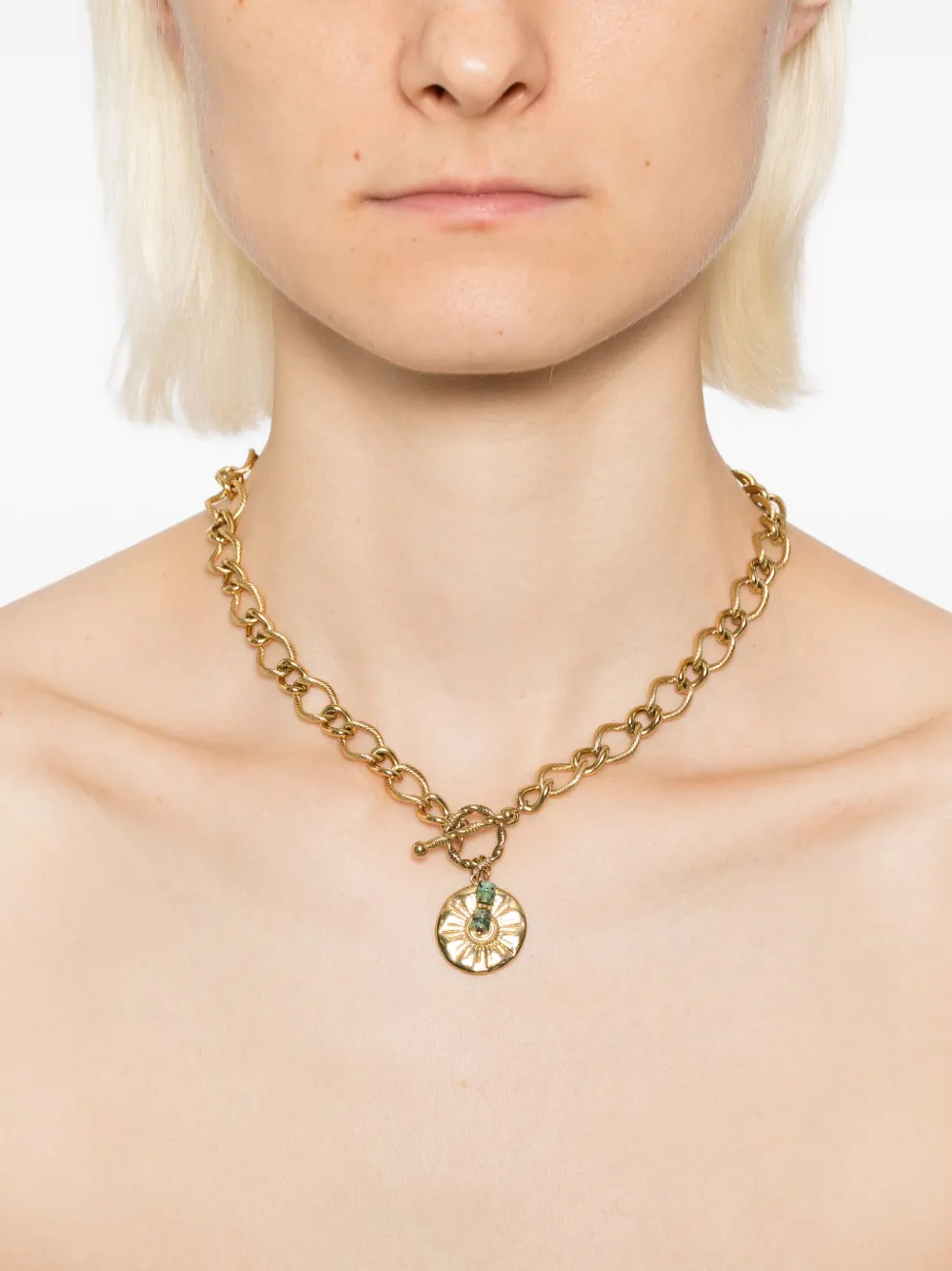 Blaklace Sun-pendant Necklace In Gold
