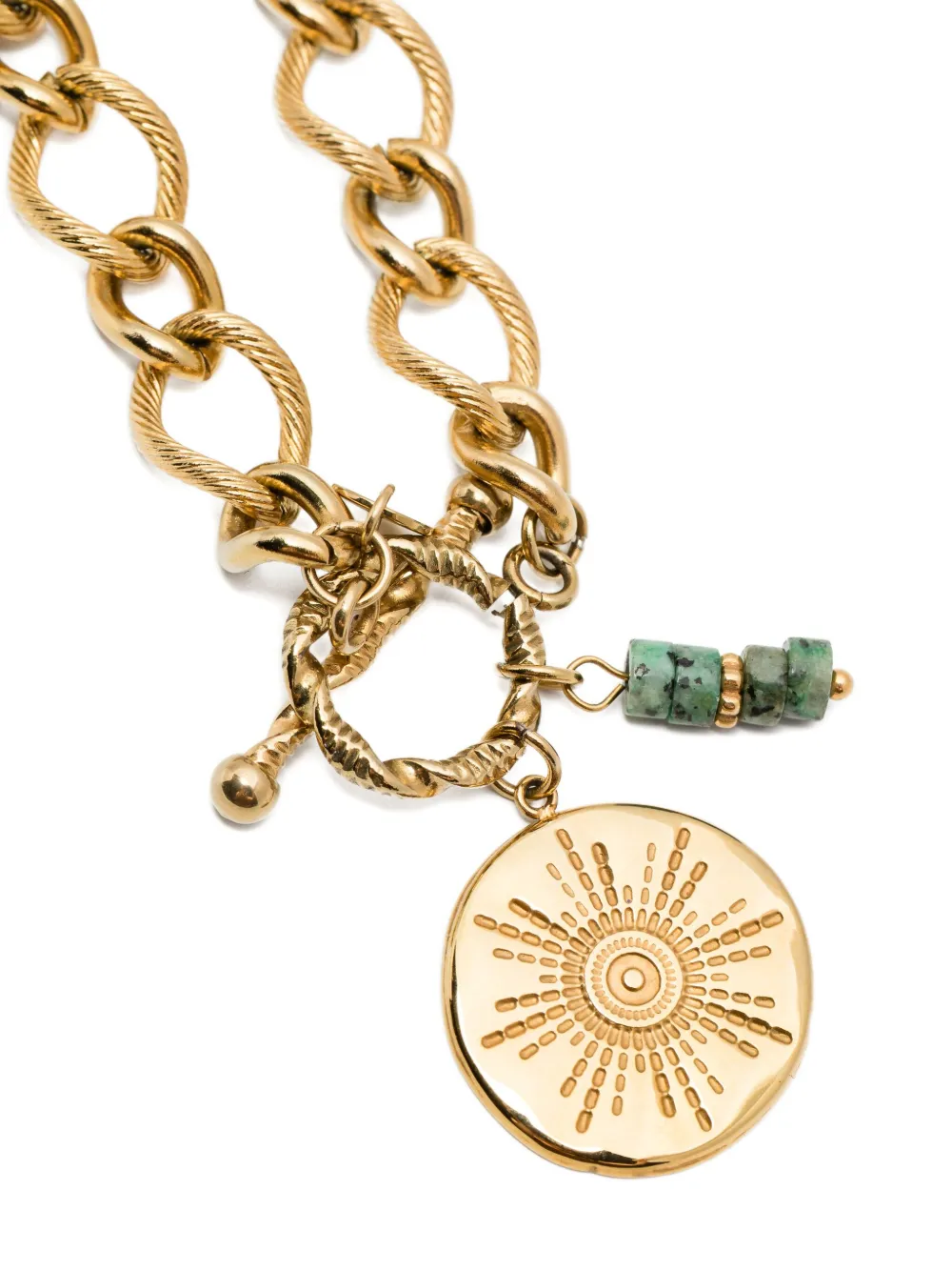 Blaklace Sun-pendant Necklace In Gold