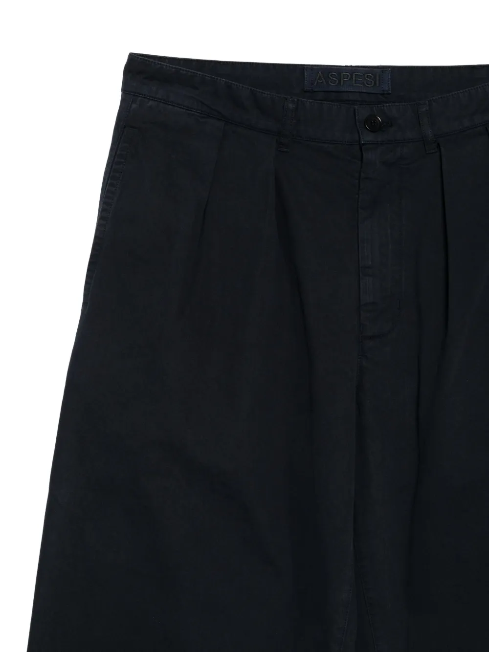 Aspesi Pleated Cotton Trousers In Black