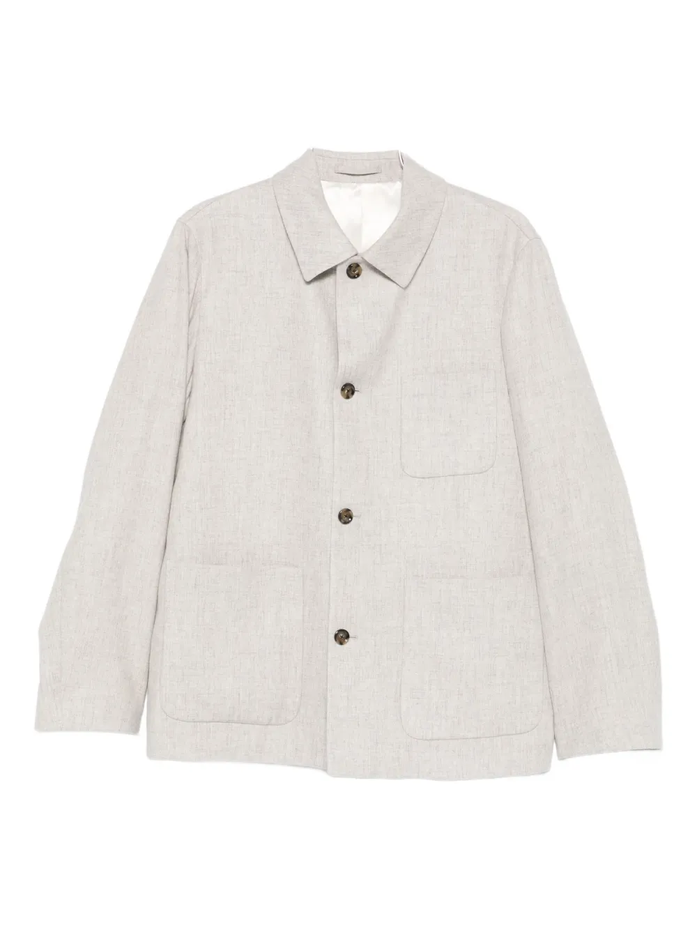 Lardini Wool And Cashmere-blend Overshirt In Gray