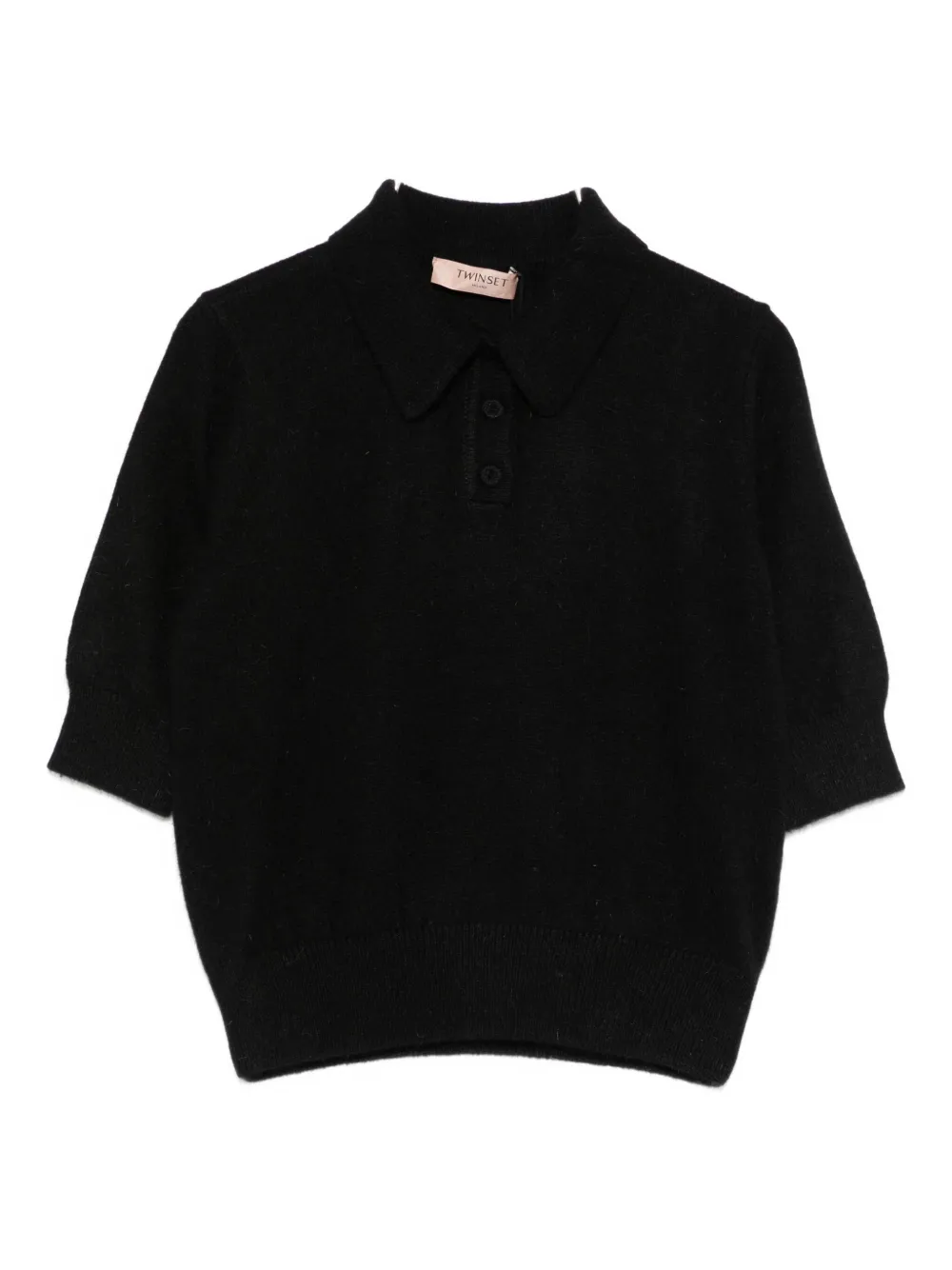 Twinset Knitted Polo Shirt In Black