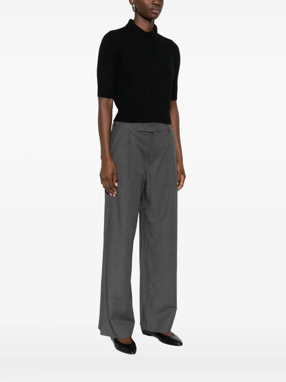 Twinset Knitted Polo Shirt In Black