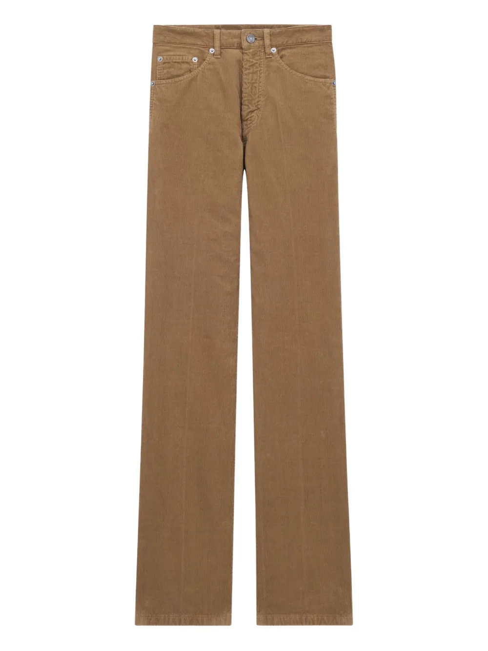 Saint Laurent logo-patch corduroy trousers - ブラウン Saint Laurent logo-patch corduroy trousers - ブラウン