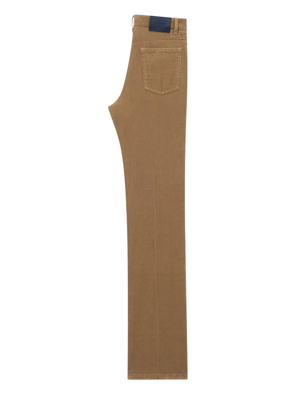 Saint Laurent Logo-patch Corduroy Trousers In Brown