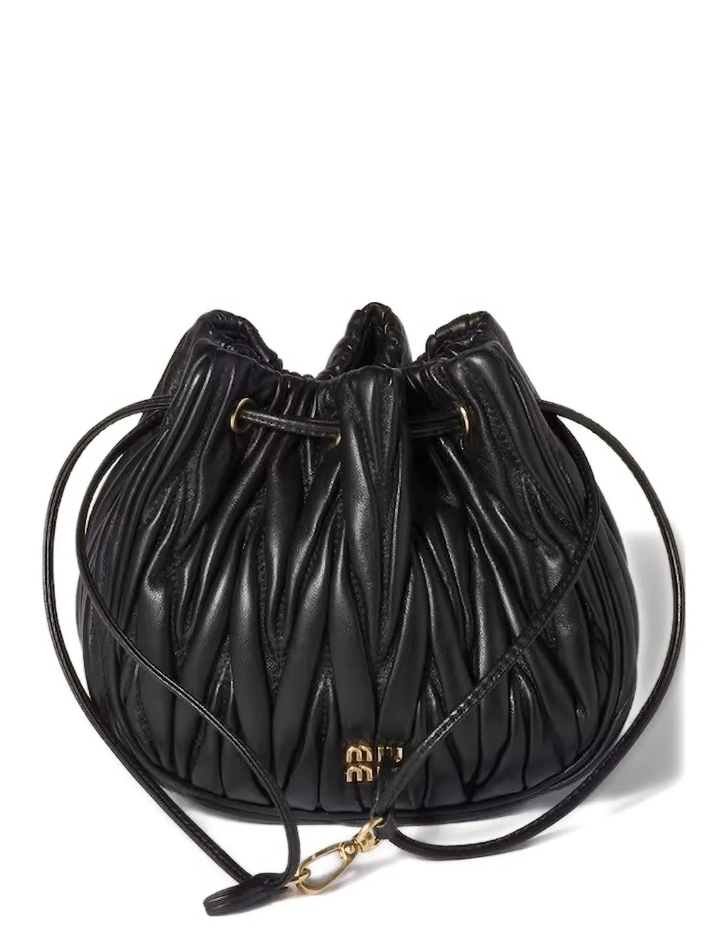 Miu matelassé-motif pouch bag Zwart