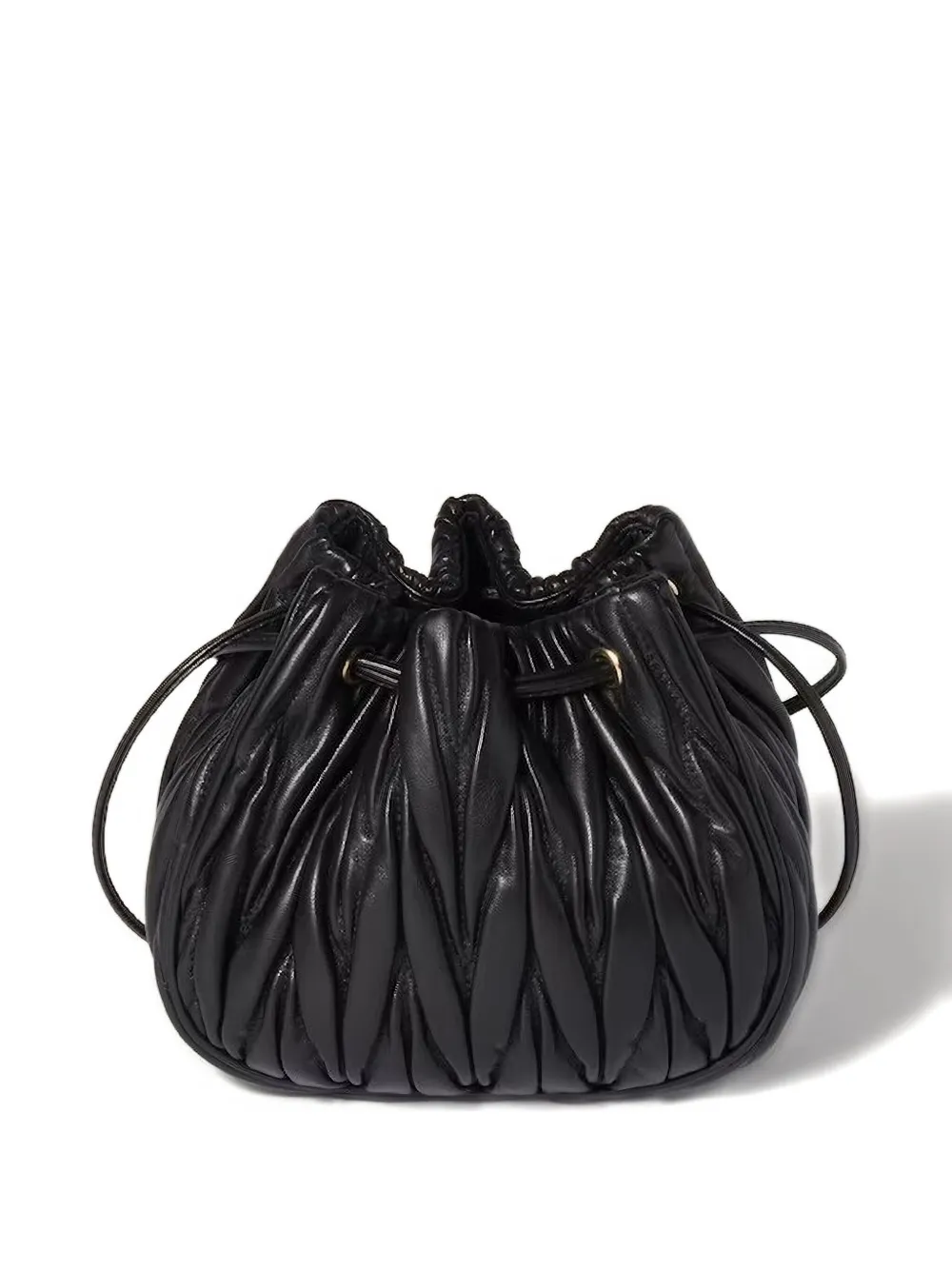 Miu matelassé-motif pouch bag Zwart