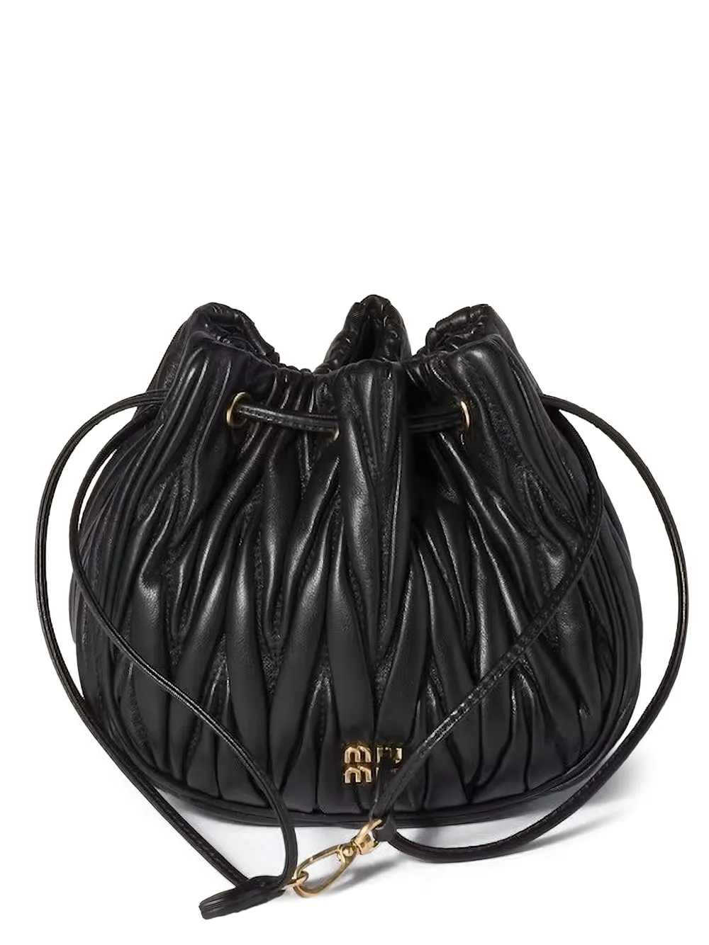 Miu Miu matelassé-motif pouch bag - Nero