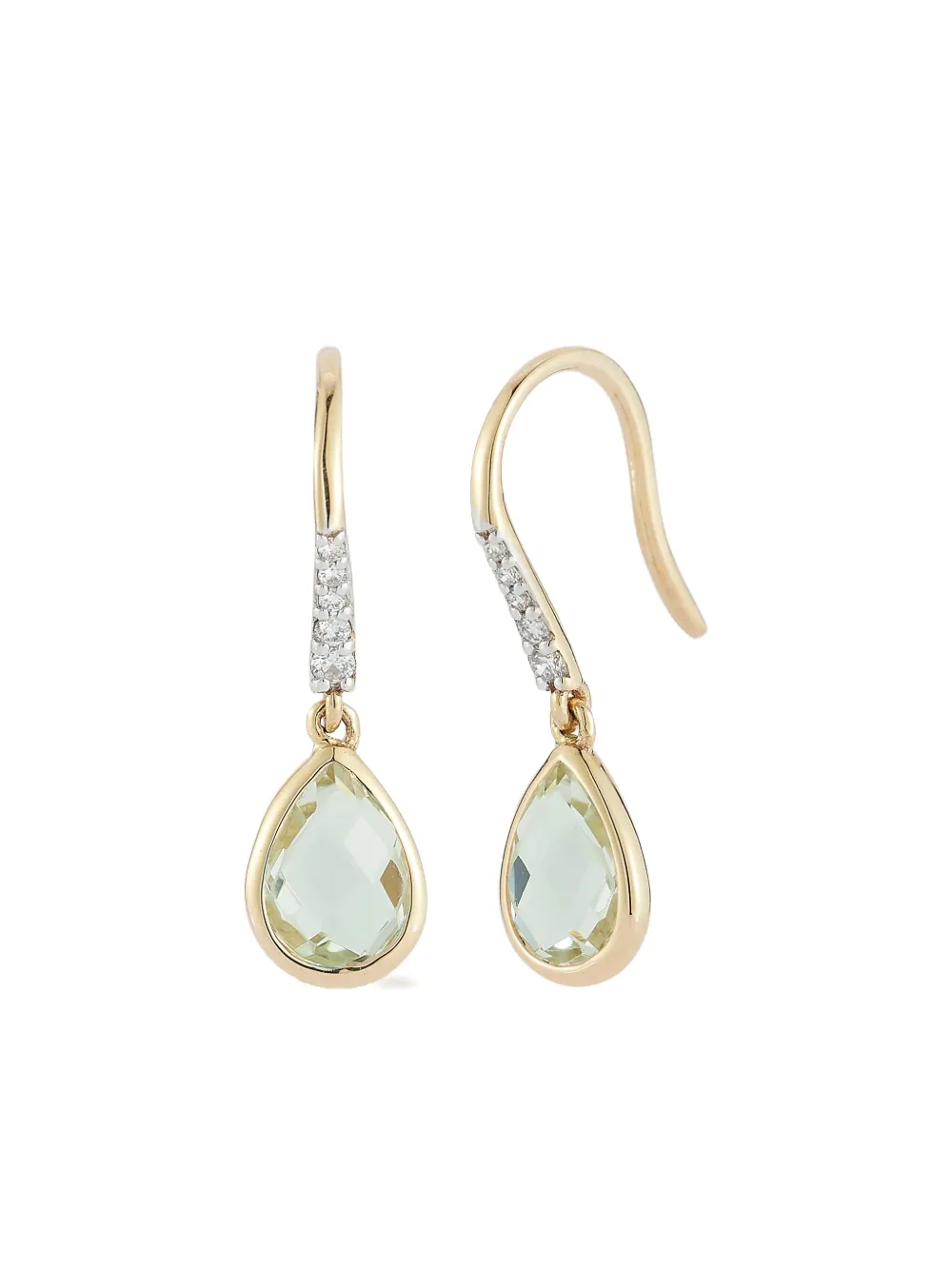 Mateo Orecchini pendenti in oro giallo 14 carati con diamanti e ametista