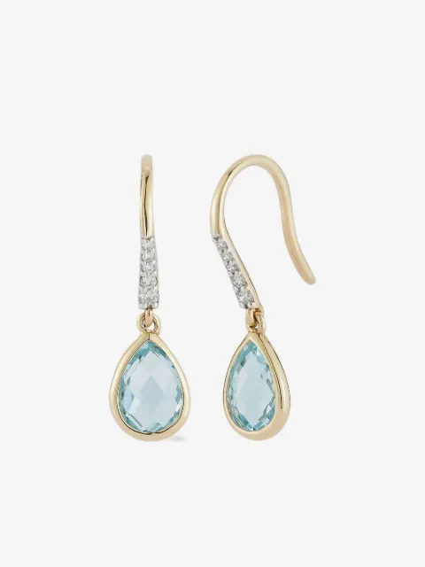 Mateo diamond and blue-topaz earrings