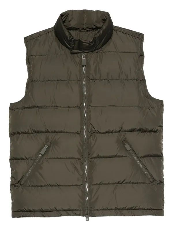 ASPESI Quilted Zip-front Gilet in Green