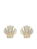 Mateo 14K shell diamond earrings - Gold