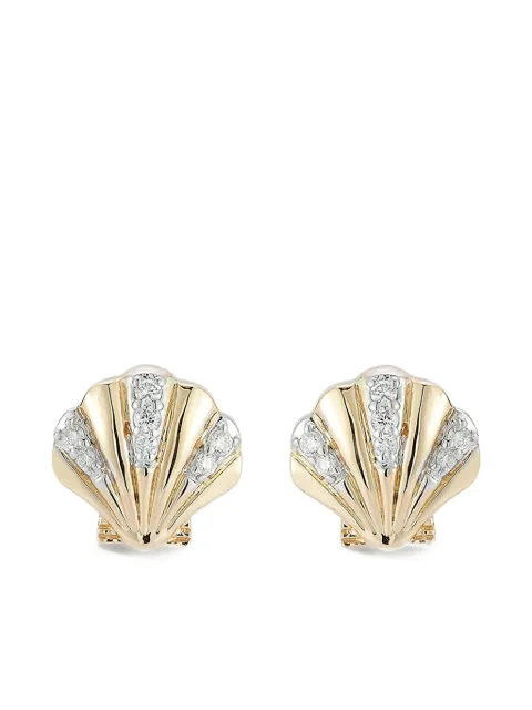 Mateo 14K shell diamond earrings