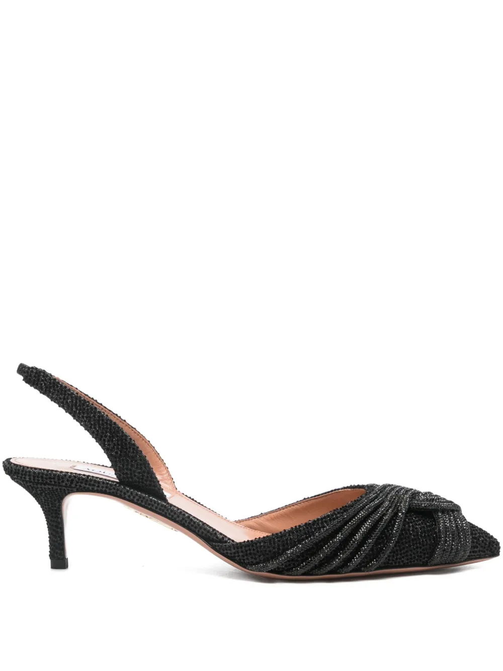 Aquazzura 60mm beaded slingback pumps Black