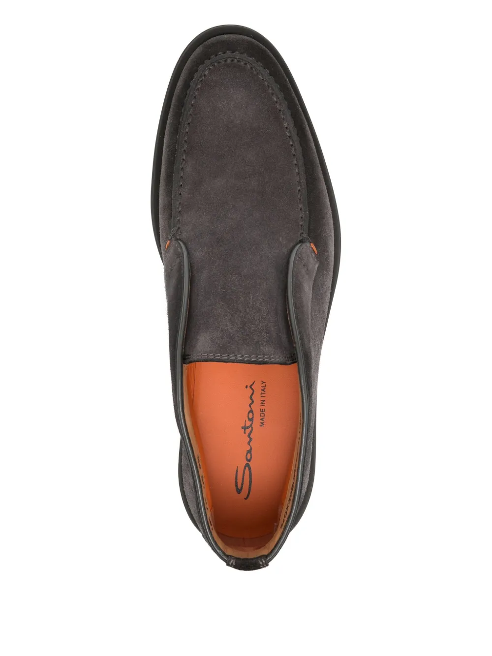 Santoni tumbled leather loafers Grey