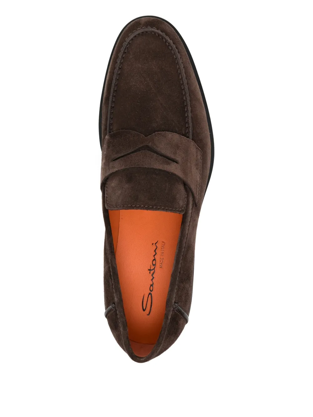 Santoni Mens Detroit Roccia Suede Loafers Dark Brown In Multi