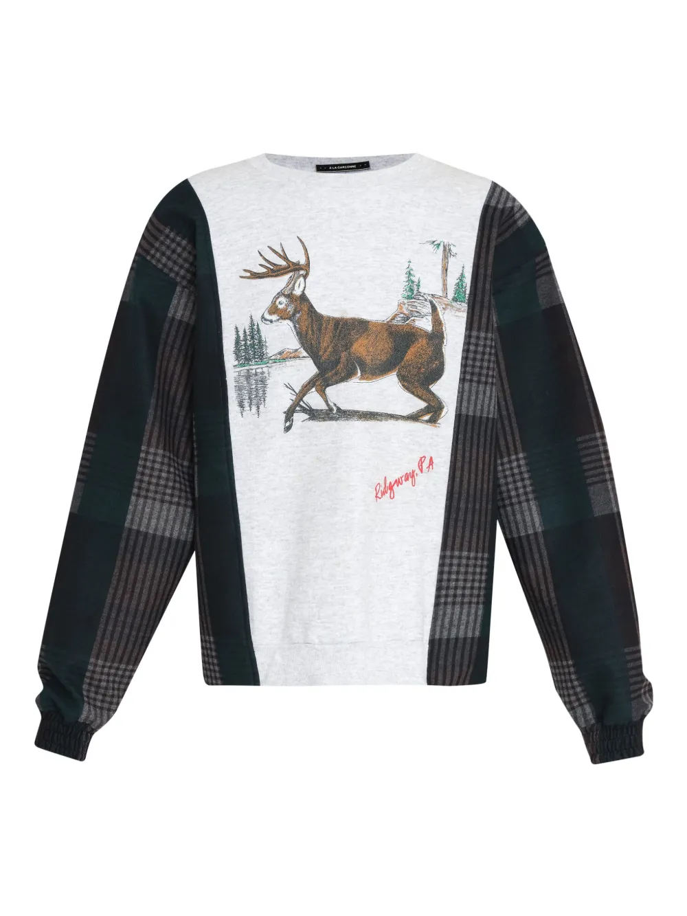 À La Garçonne Moletom com patchwork e estampa | Cinza | Image 1