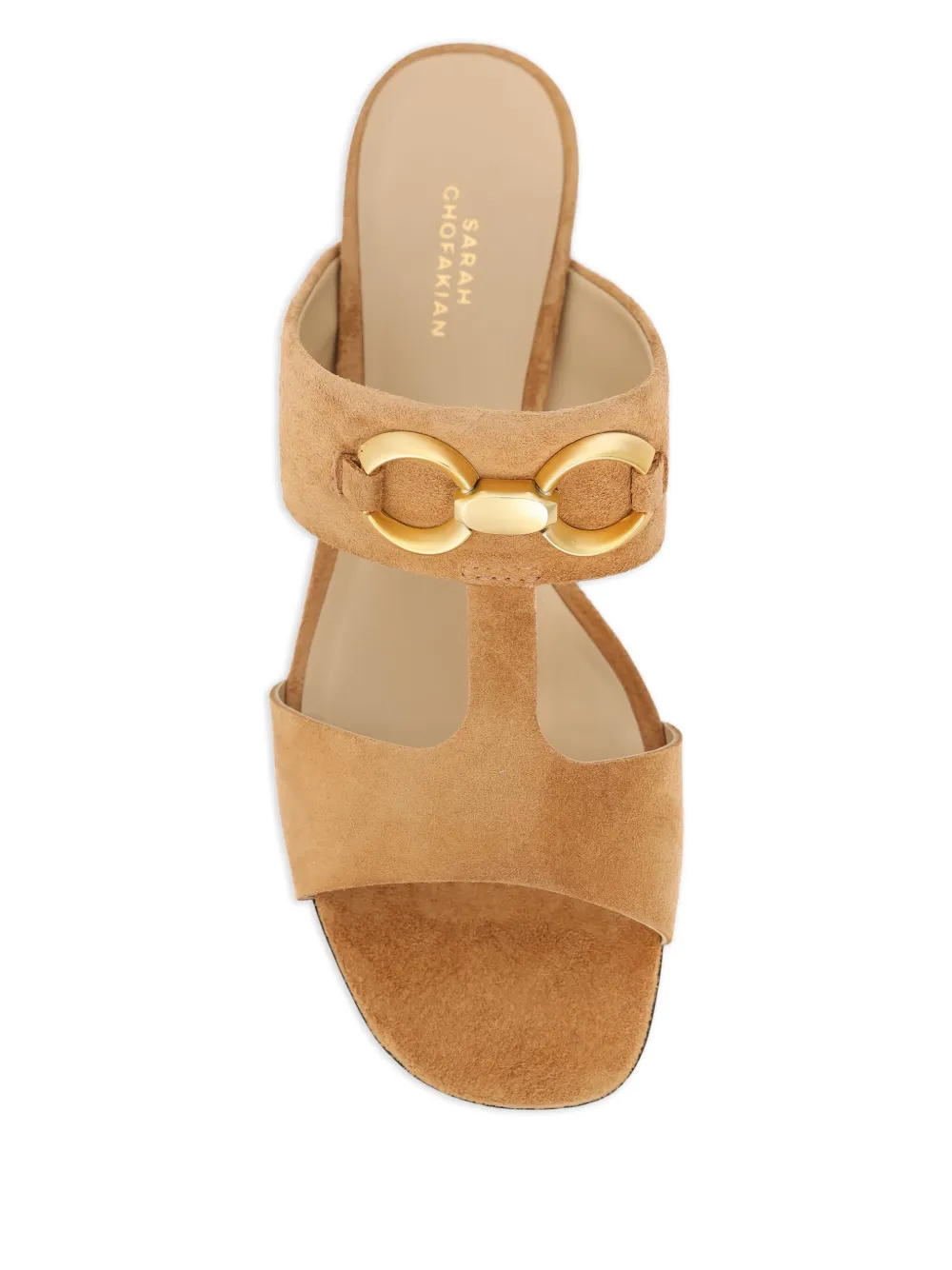 Sarah Chofakian 20 mm sandalen verfraaid met ketting Bruin