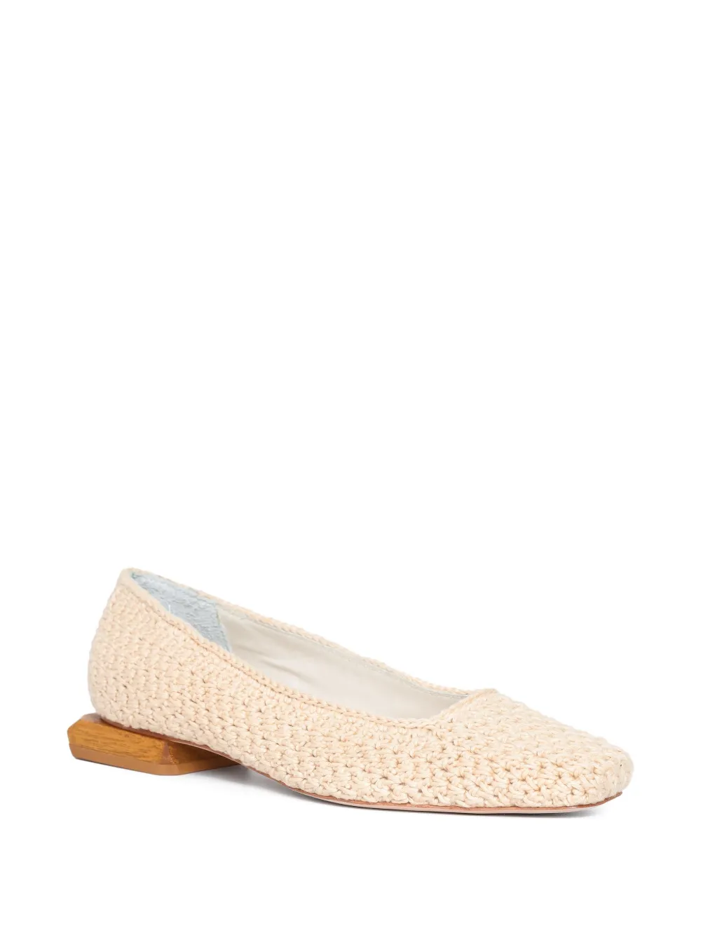 Sarah Chofakian crochet square-toe ballet flats | Image 2