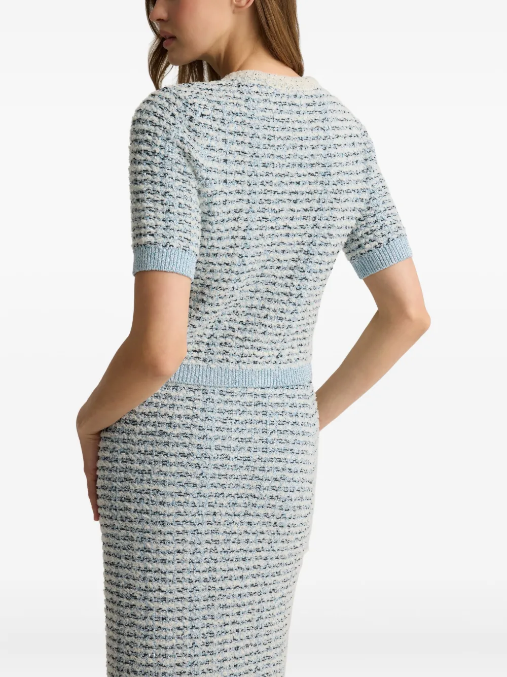 St John Sequin-embellished Button Top In Multi