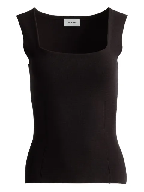 St. John Milano square-neck top