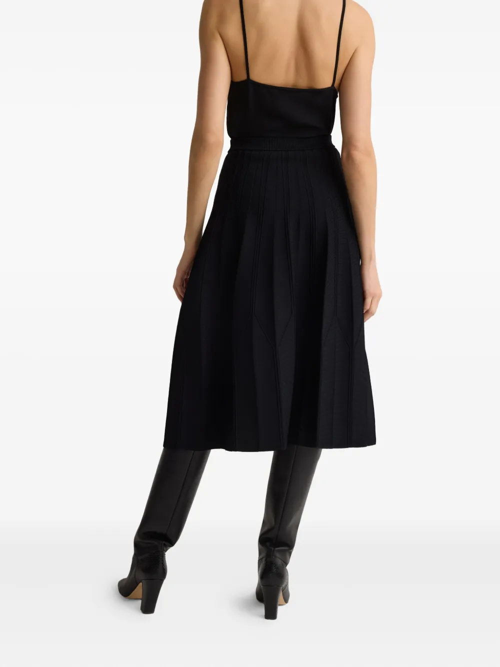 St John Pleated Midi Skirt In Black