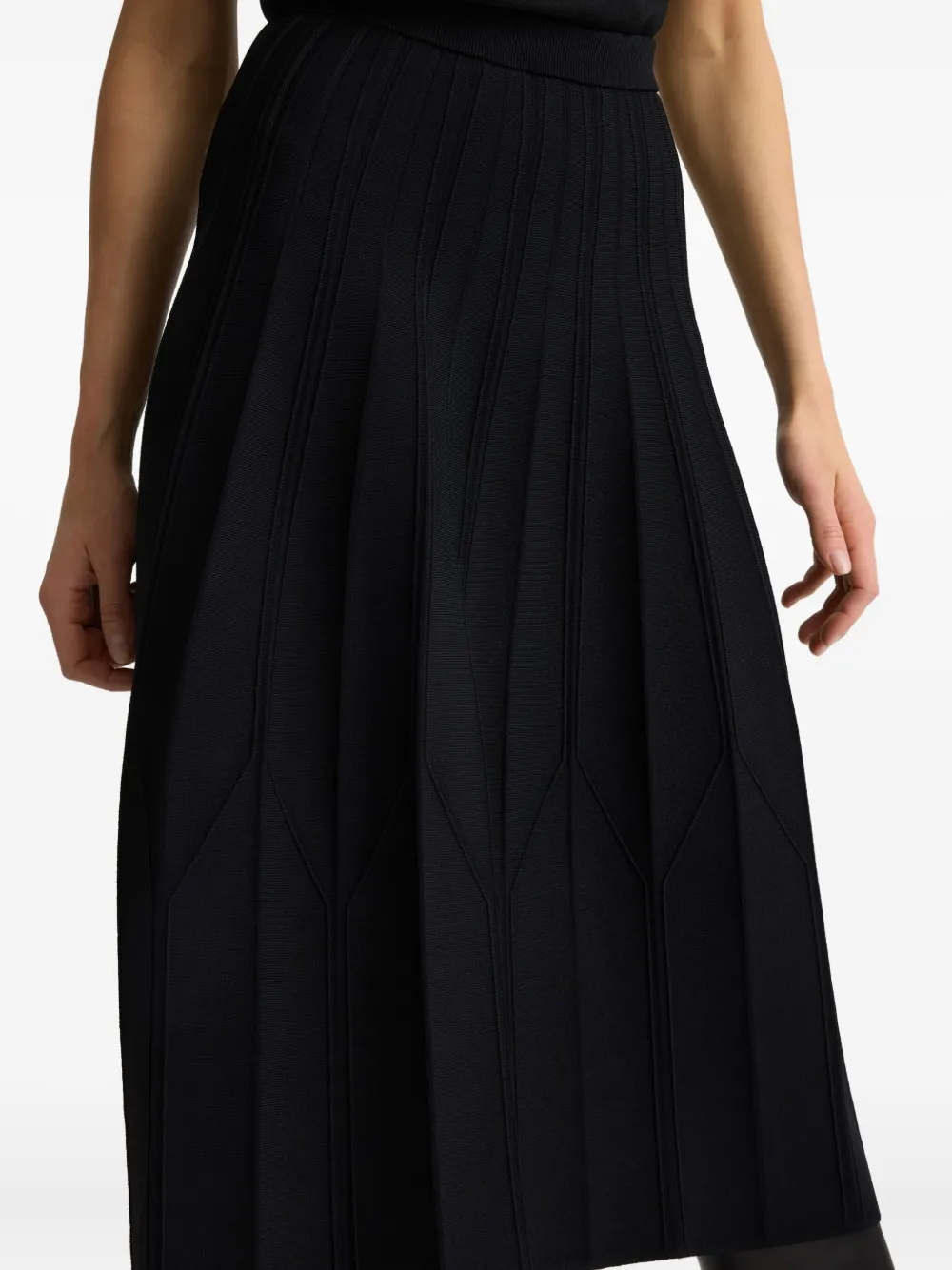 St John Pleated Midi Skirt In Black