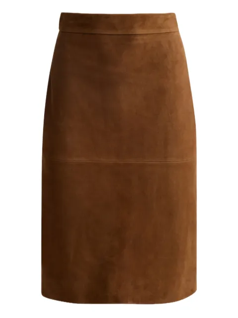 St. John Andi suede midi skirt