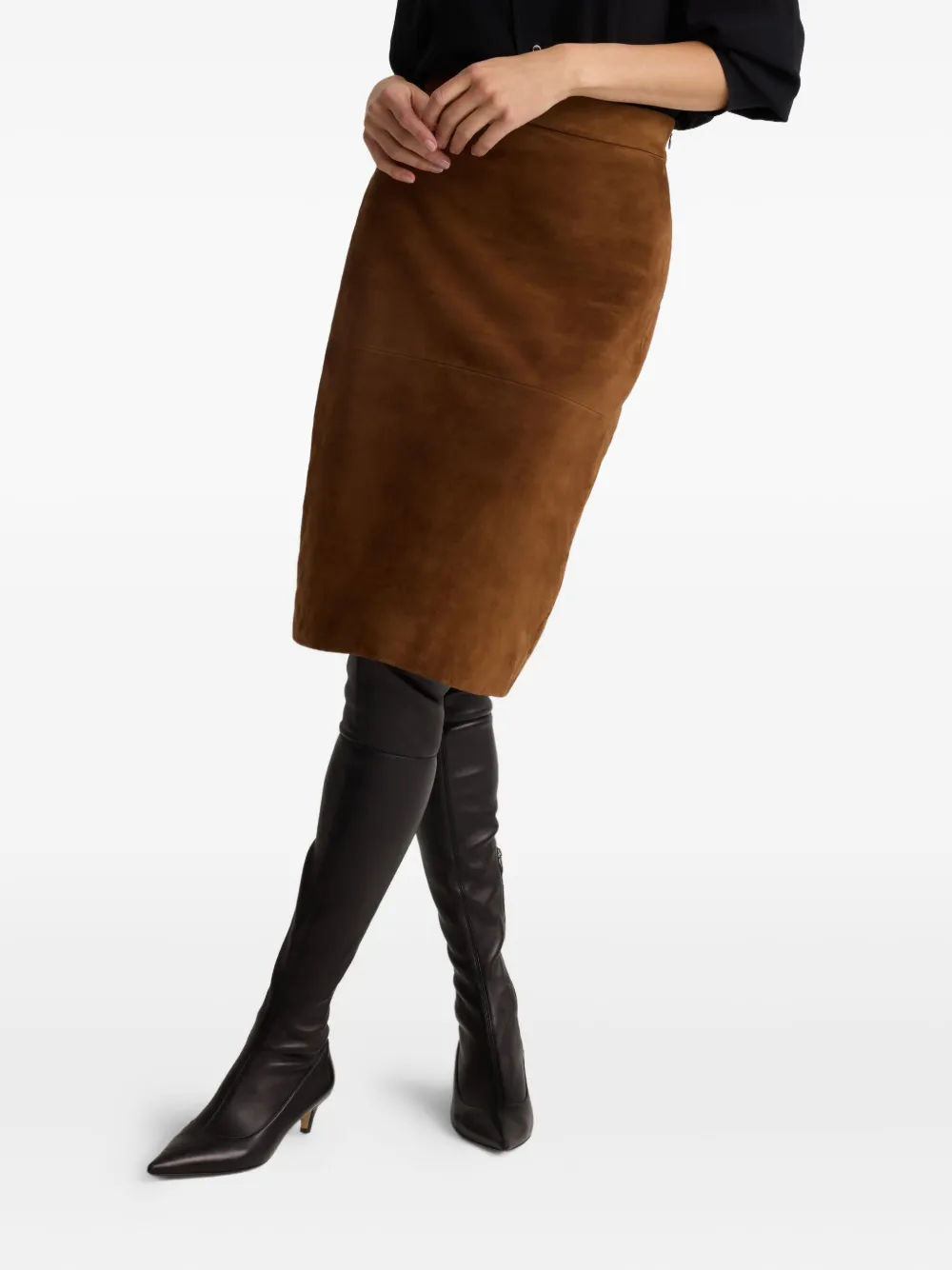 St. John Andi suède midi-rok - Bruin
