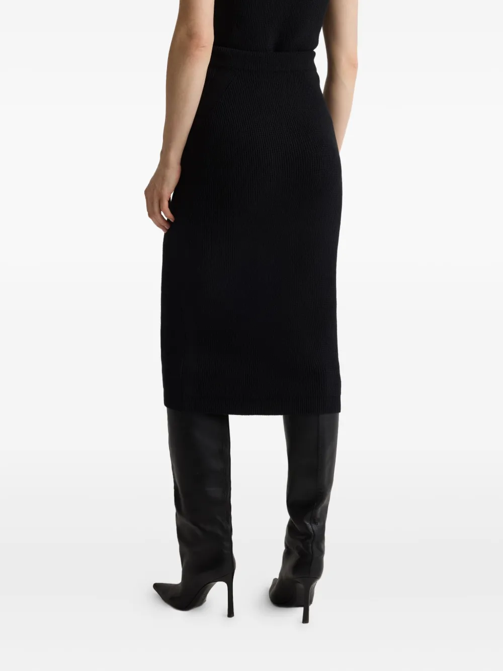 St. John Ribgebreide midi-rok Zwart