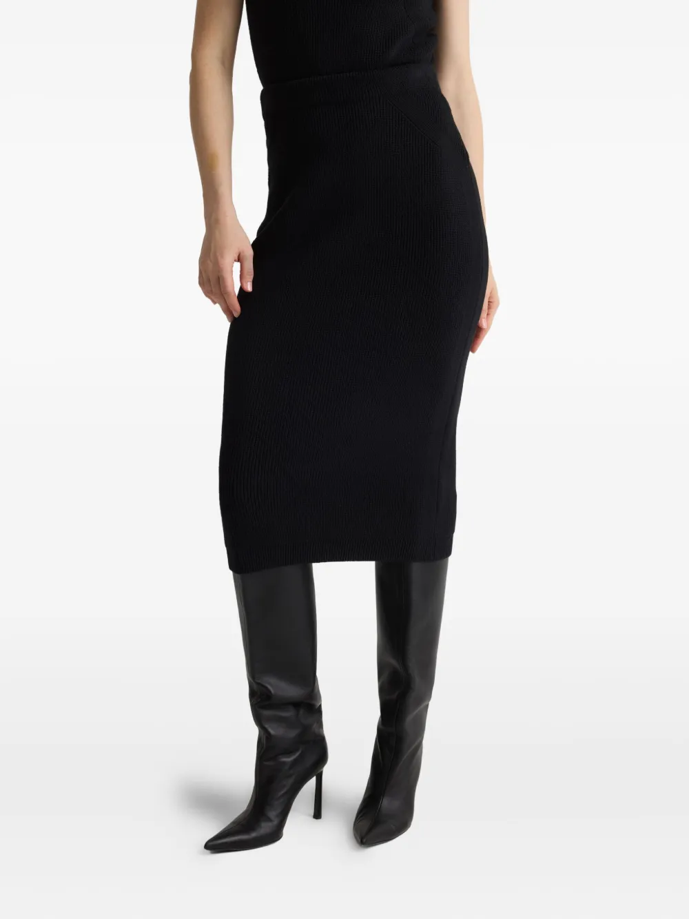 St. John rib-knit midi skirt | Black | Image 1
