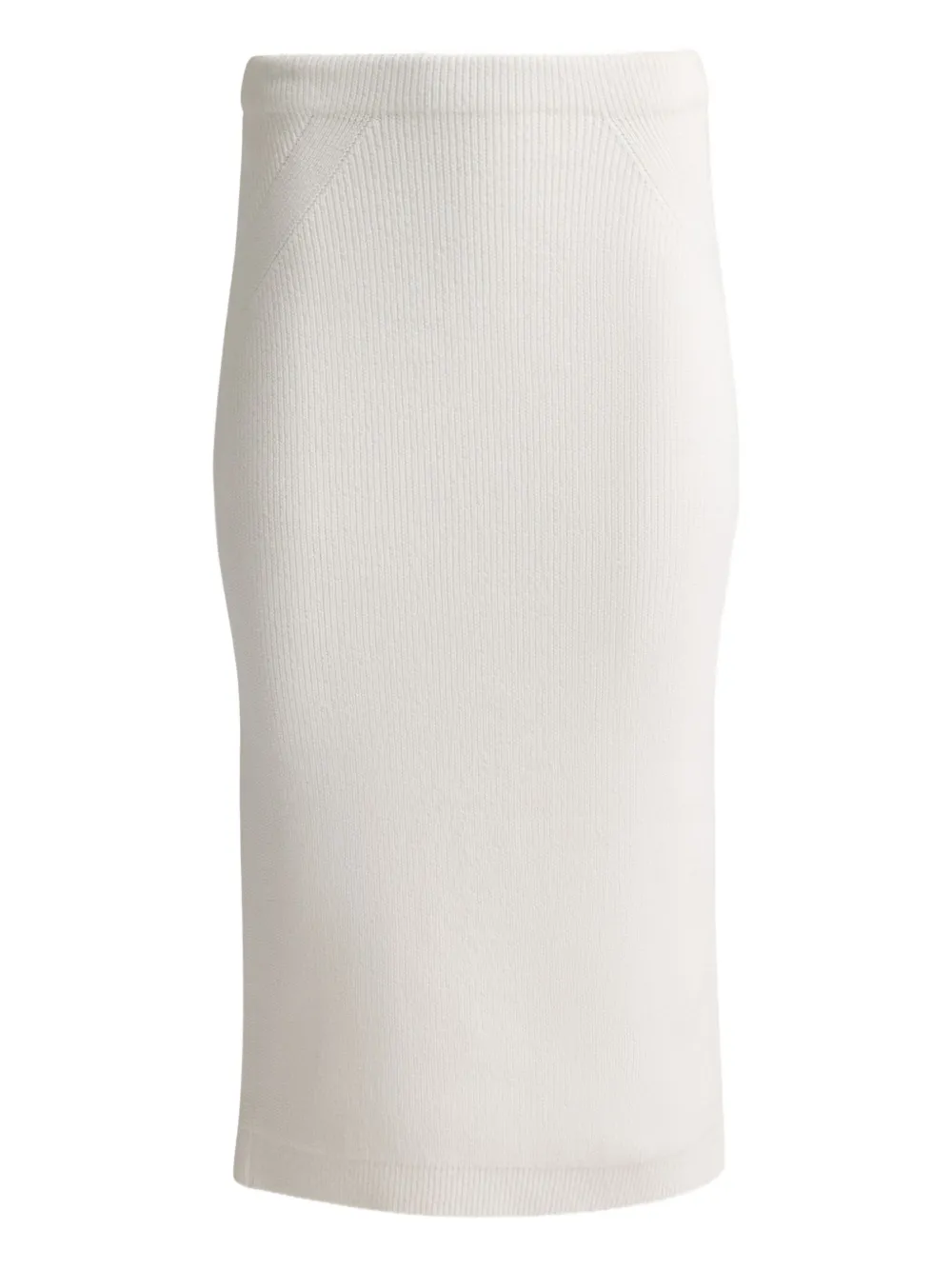 St John Rhea Ribbed-knit Midi Skirt In White
