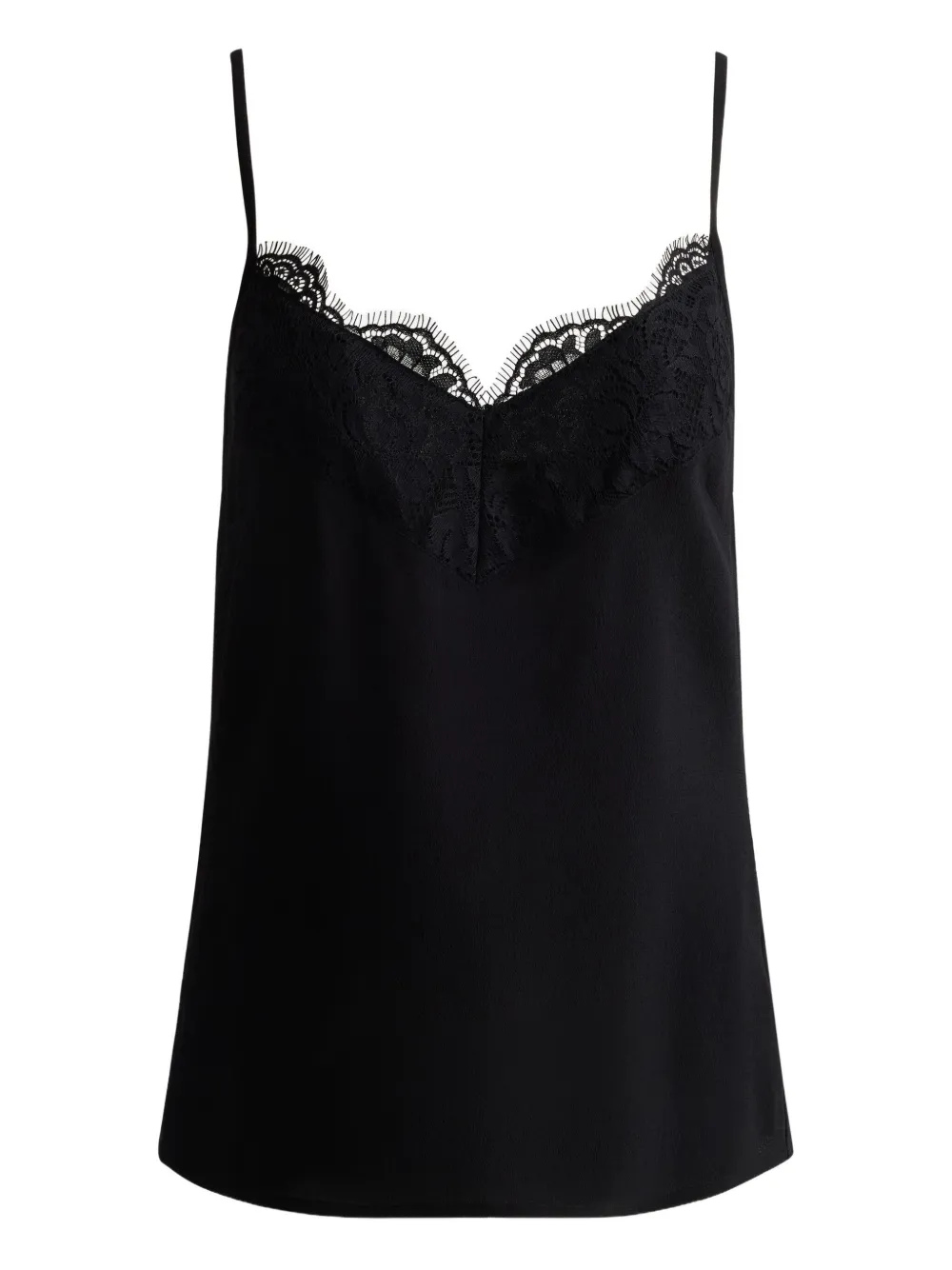 St. John lace-trimmed silk top | Black | Image 1