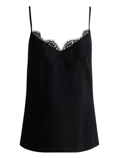 St. John lace-trimmed silk top