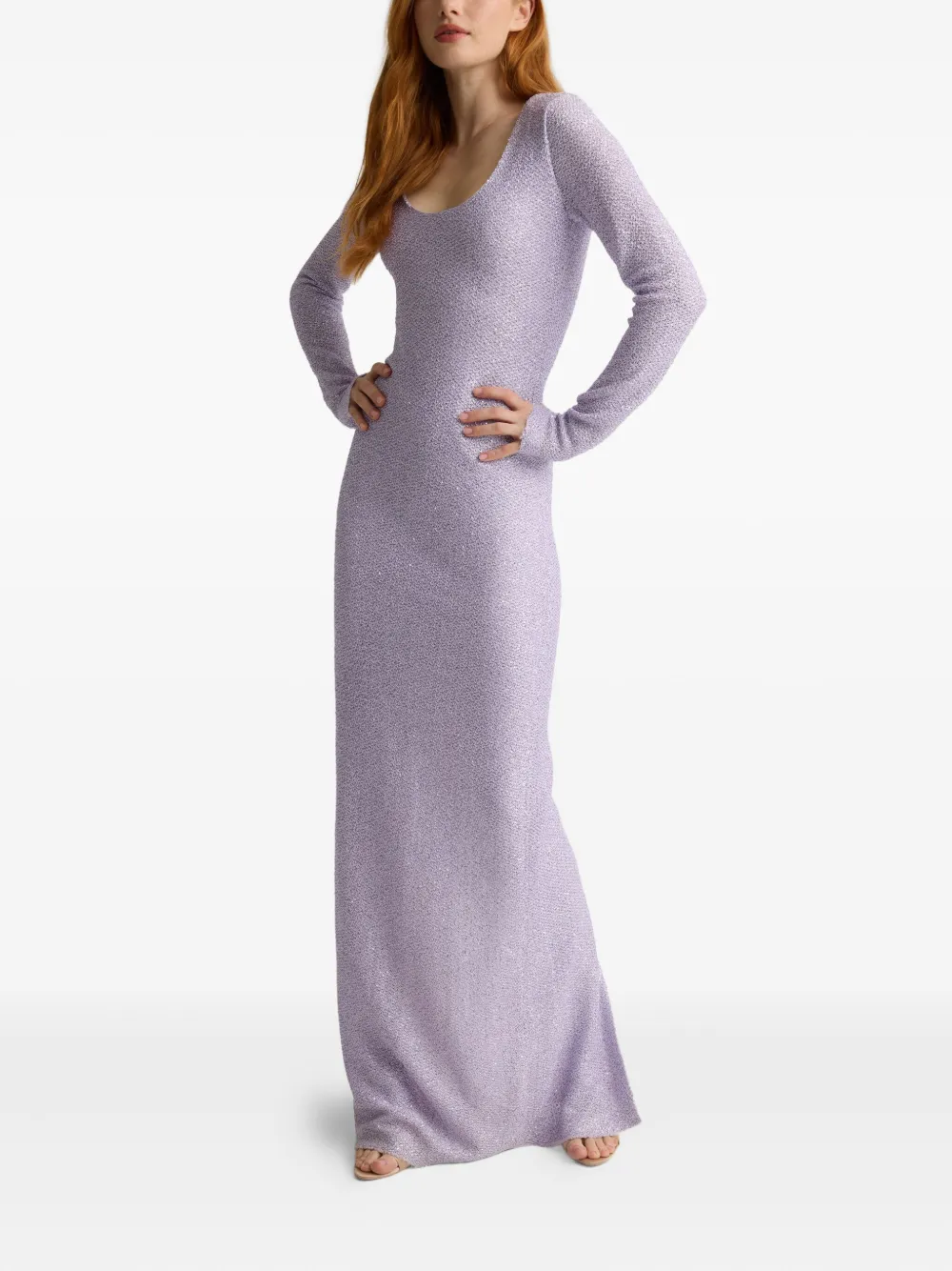 St. John Maxi-jurk met pailletten - Paars