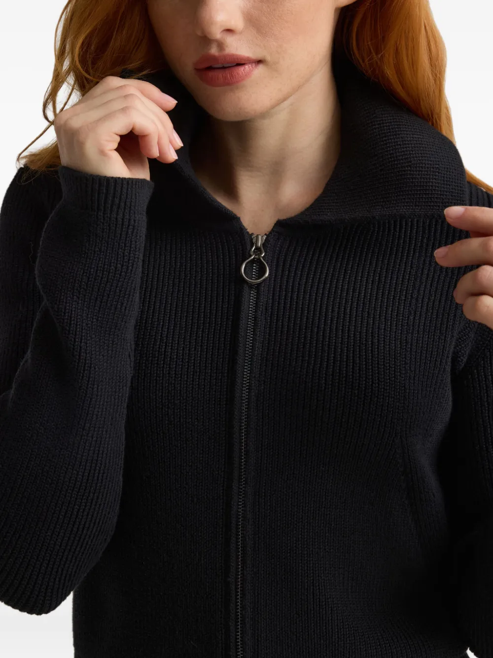 St. John Ribgebreid vest Zwart