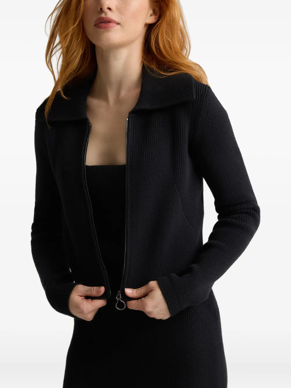 St. John Ribgebreid vest Zwart