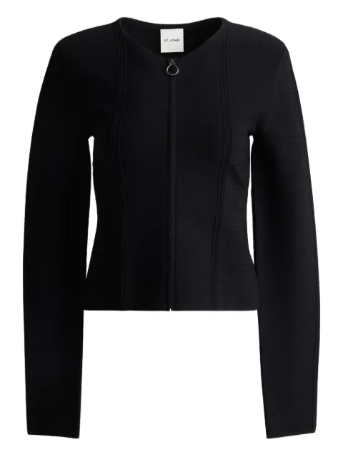 St. John ribbed-knit long-sleeve cardigan