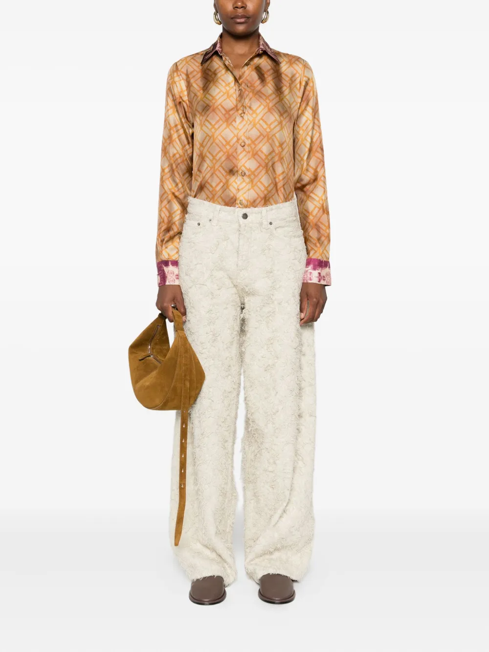 Pierre-Louis Mascia blouse met geometrische print - Bruin