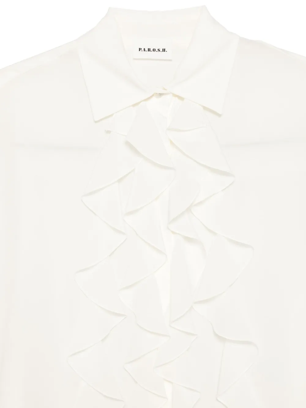 P.A.R.O.S.H. Blouse met ruches Beige