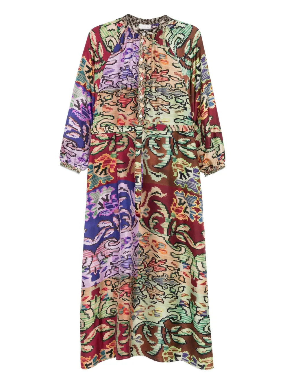 Pierre-Louis Mascia silk button-front maxi dress | Brown | Image 1